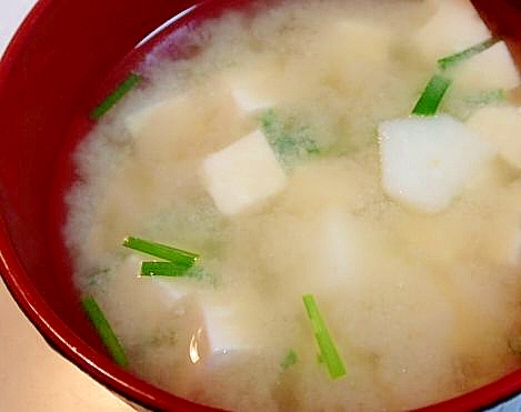 ❤長芋とニラと豆腐のお味噌汁❤