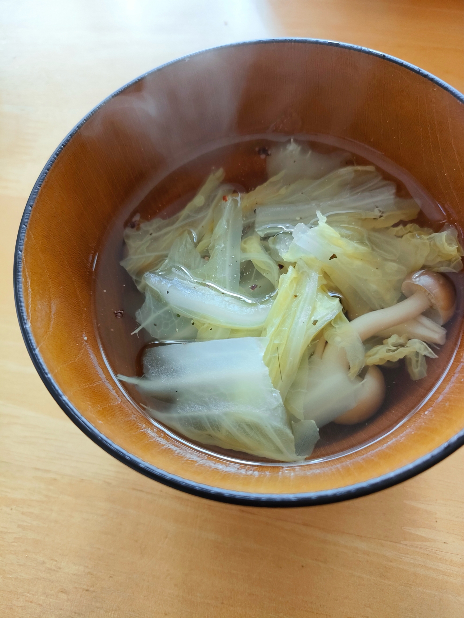 白菜としめじの洋風スープ