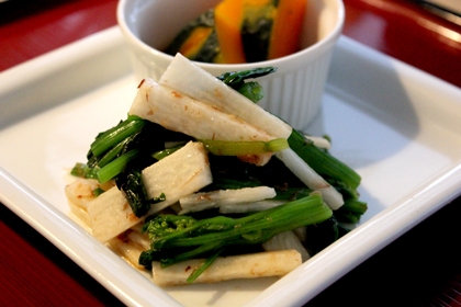 シャキシャキやみつき★ 長芋とほうれん草の和えもの