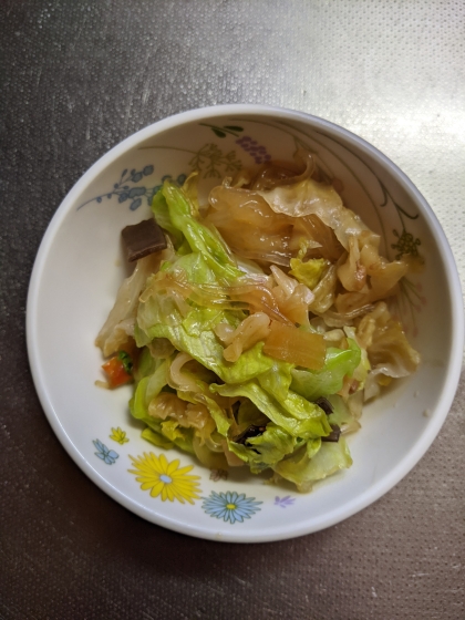 ピリ辛春雨野菜炒め