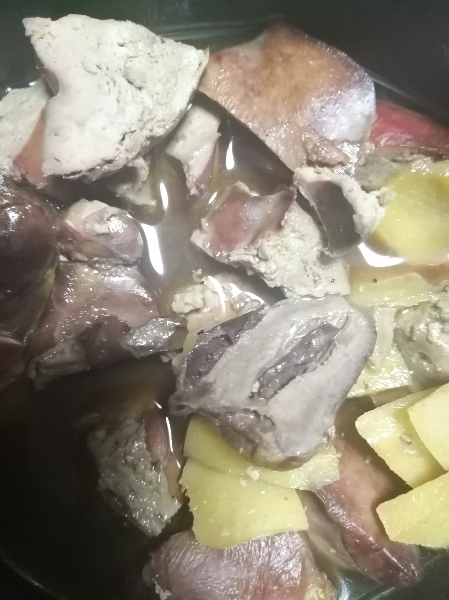 グリル焼き鳥肝とハツの生姜入り甘辛煮