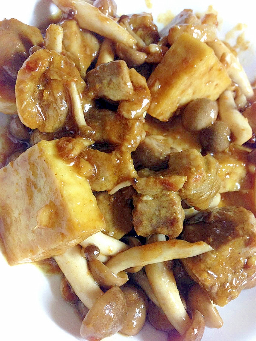 凍り豆腐と鶏肉の甘酢炒め