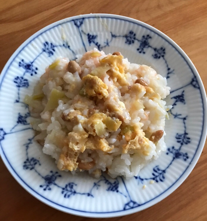 白ネギと長芋トロロ納豆チャーハン