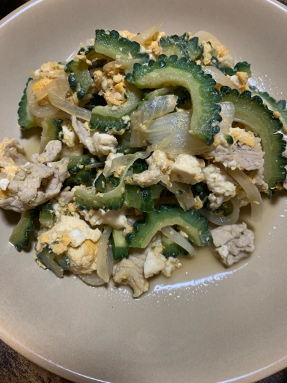 しっかり味のゴーヤチャンプル♪スパム入り♪