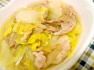 レンジで簡単☆白菜と豚肉の重ね蒸しスープ＆おかず♪