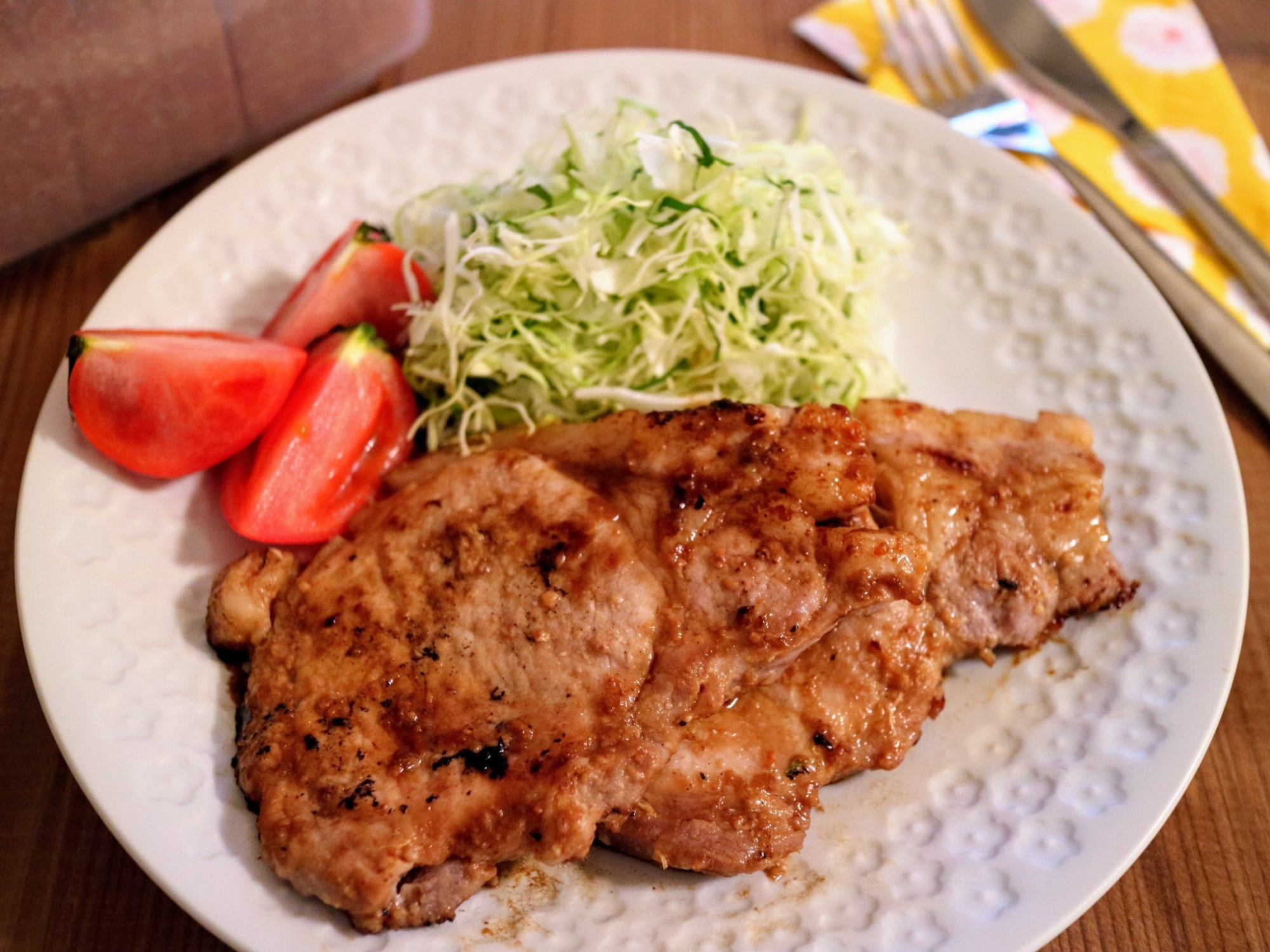 豚の味噌漬けロースステーキ