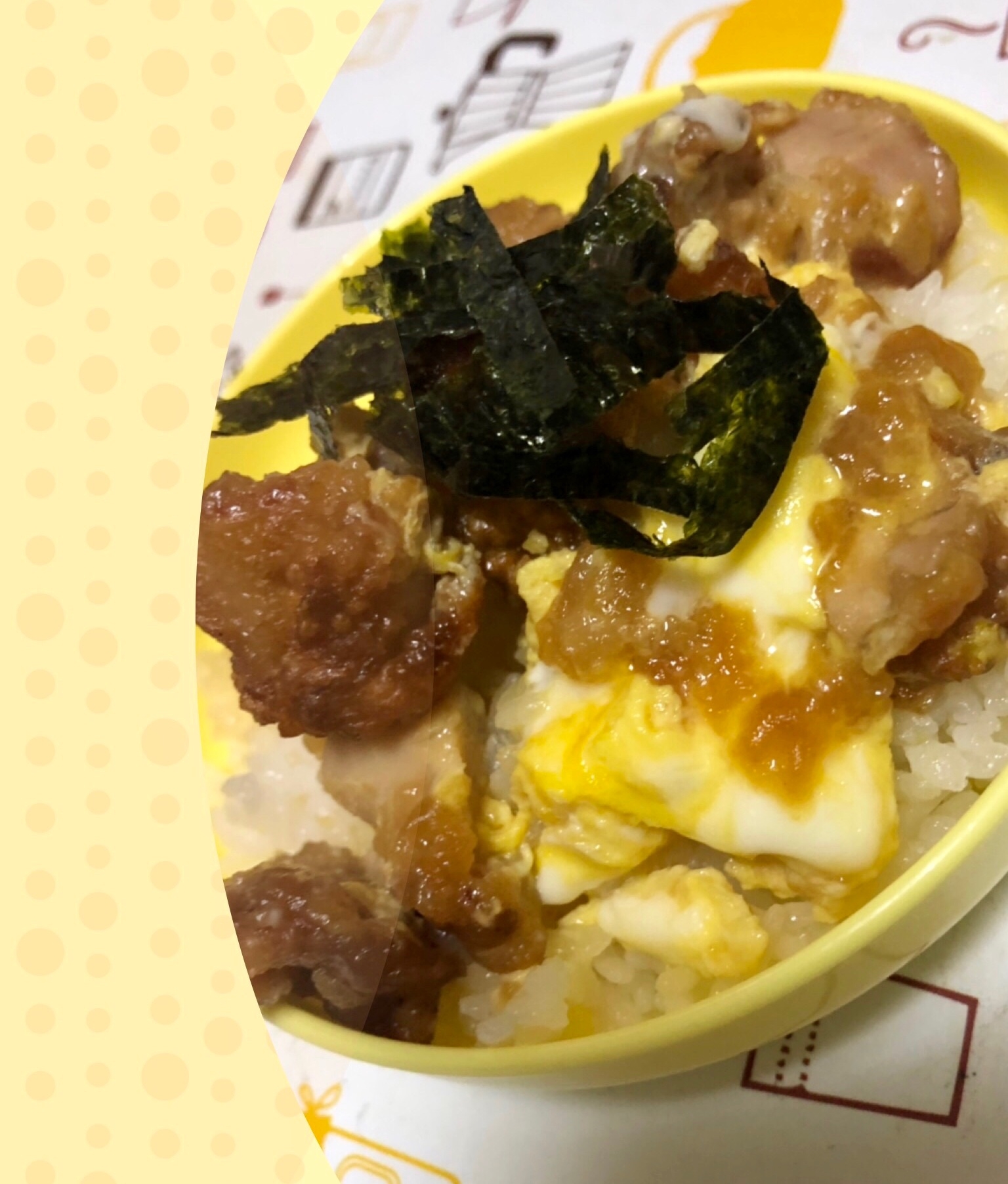 タコ唐揚げの卵とじ丼