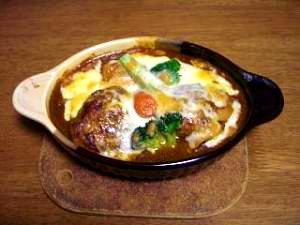 ハンバーグシチューのグラタン