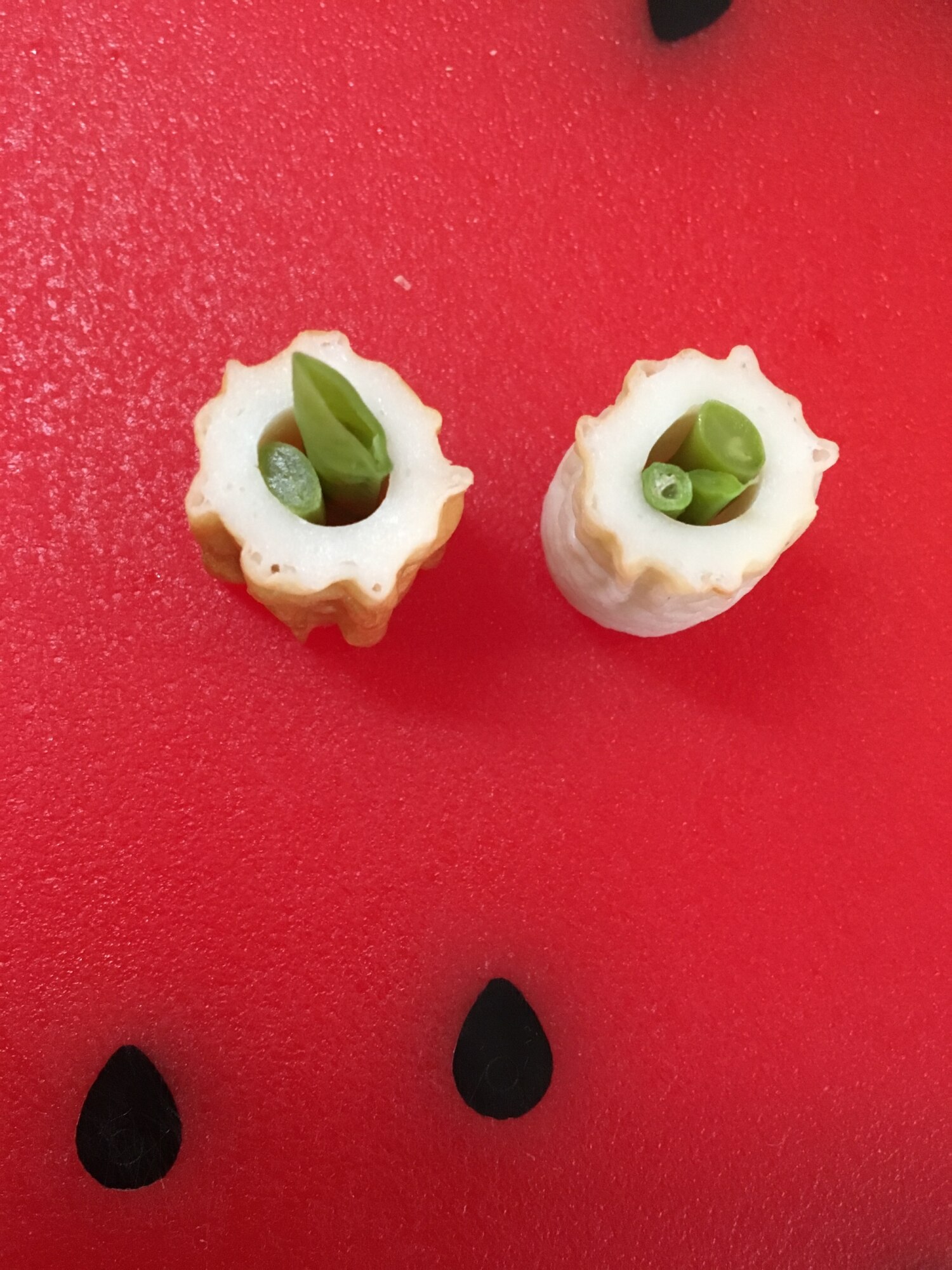 ちくわの穴に☆茹で焼きささげ詰め(^○^) レシピ・作り方 by xmickyx