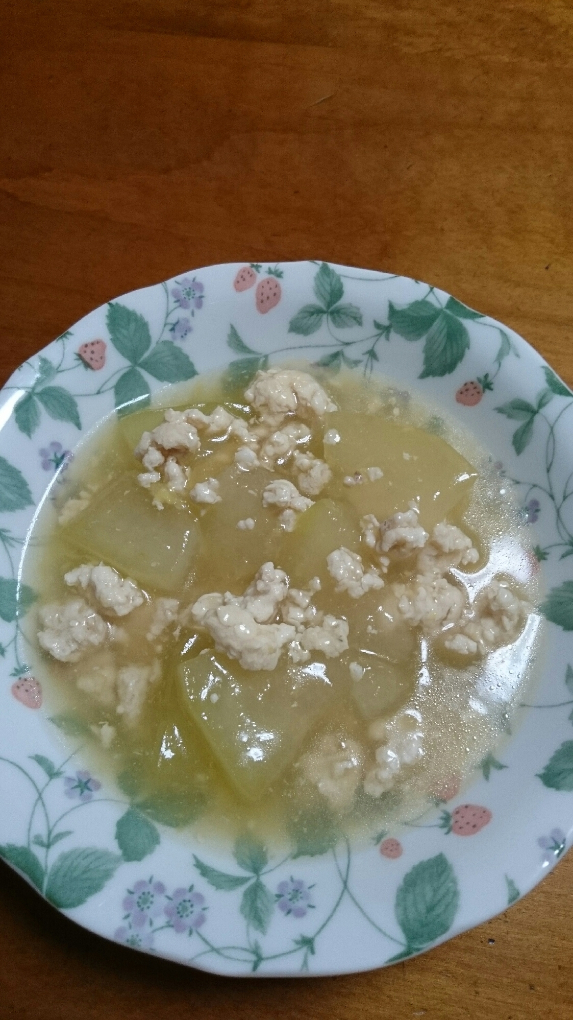 挽き肉と冬瓜の煮物