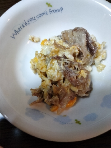 豚肉味噌炒め卵とじ