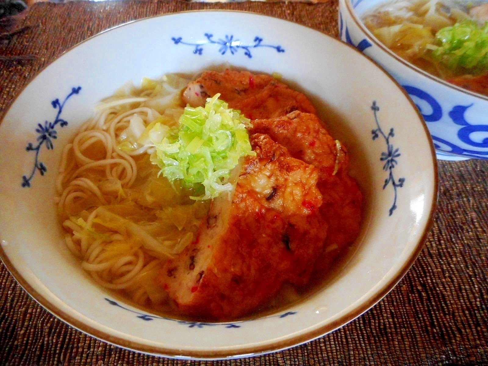 さつま揚げとキャベツの温麺