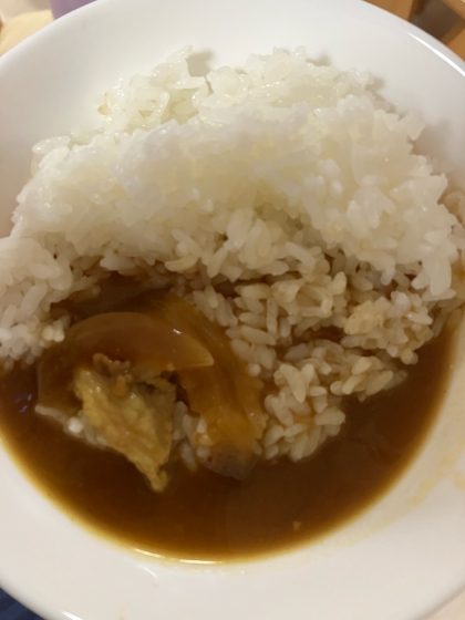 新玉ねぎでカレーライス