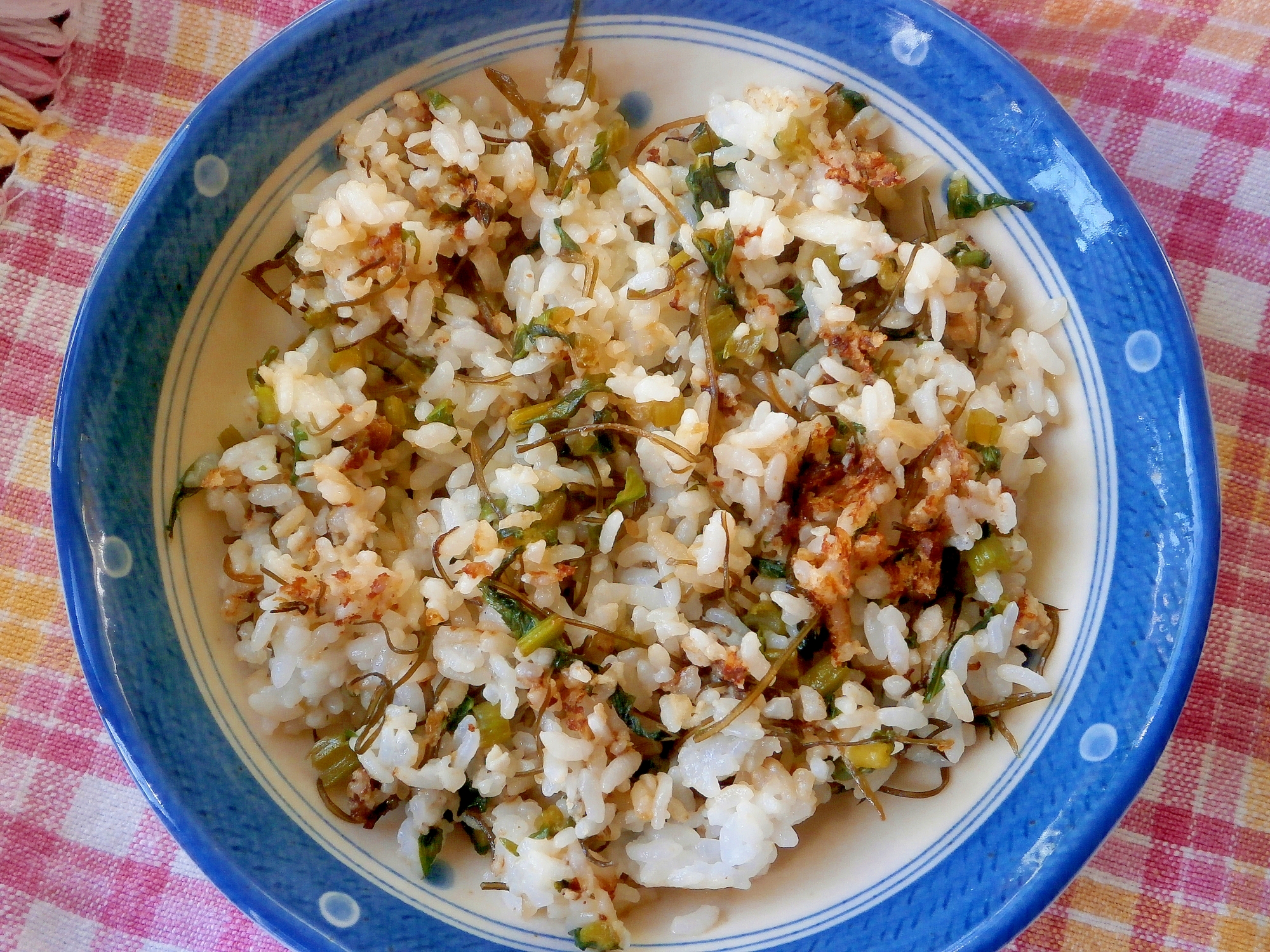 鶏ひき肉と昆布のチャーハン