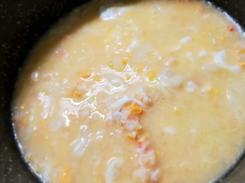 カニ缶を使った雑炊 カニ缶使いきり レシピ 作り方 By Marie 777 楽天レシピ