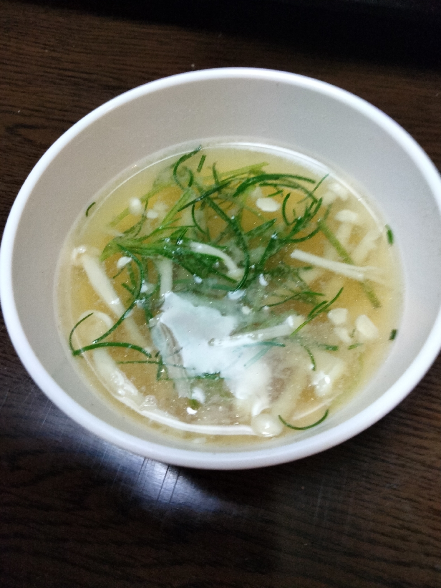 おかひじきとえのきの味噌汁