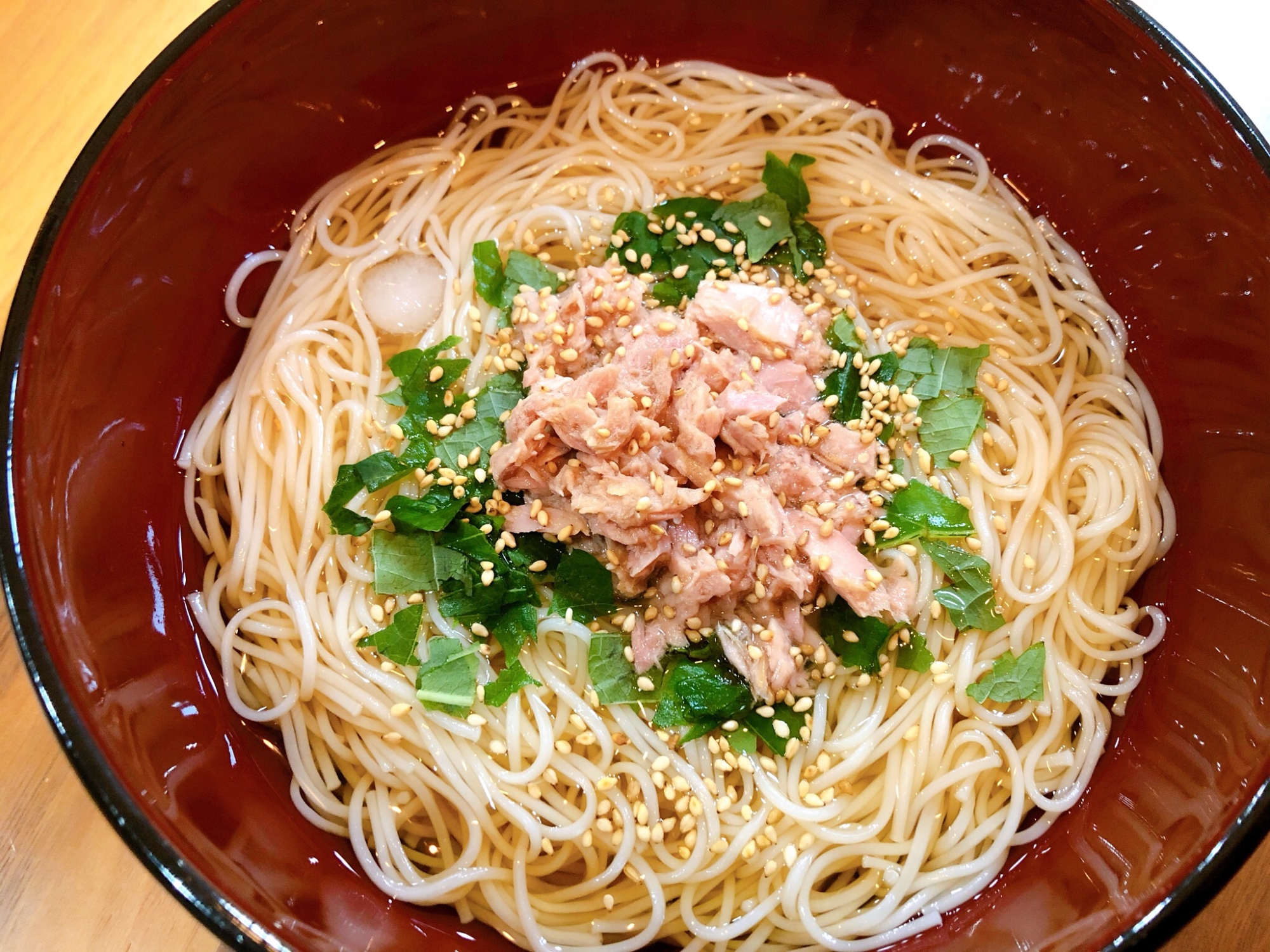 ツナと大葉のかけ素麺