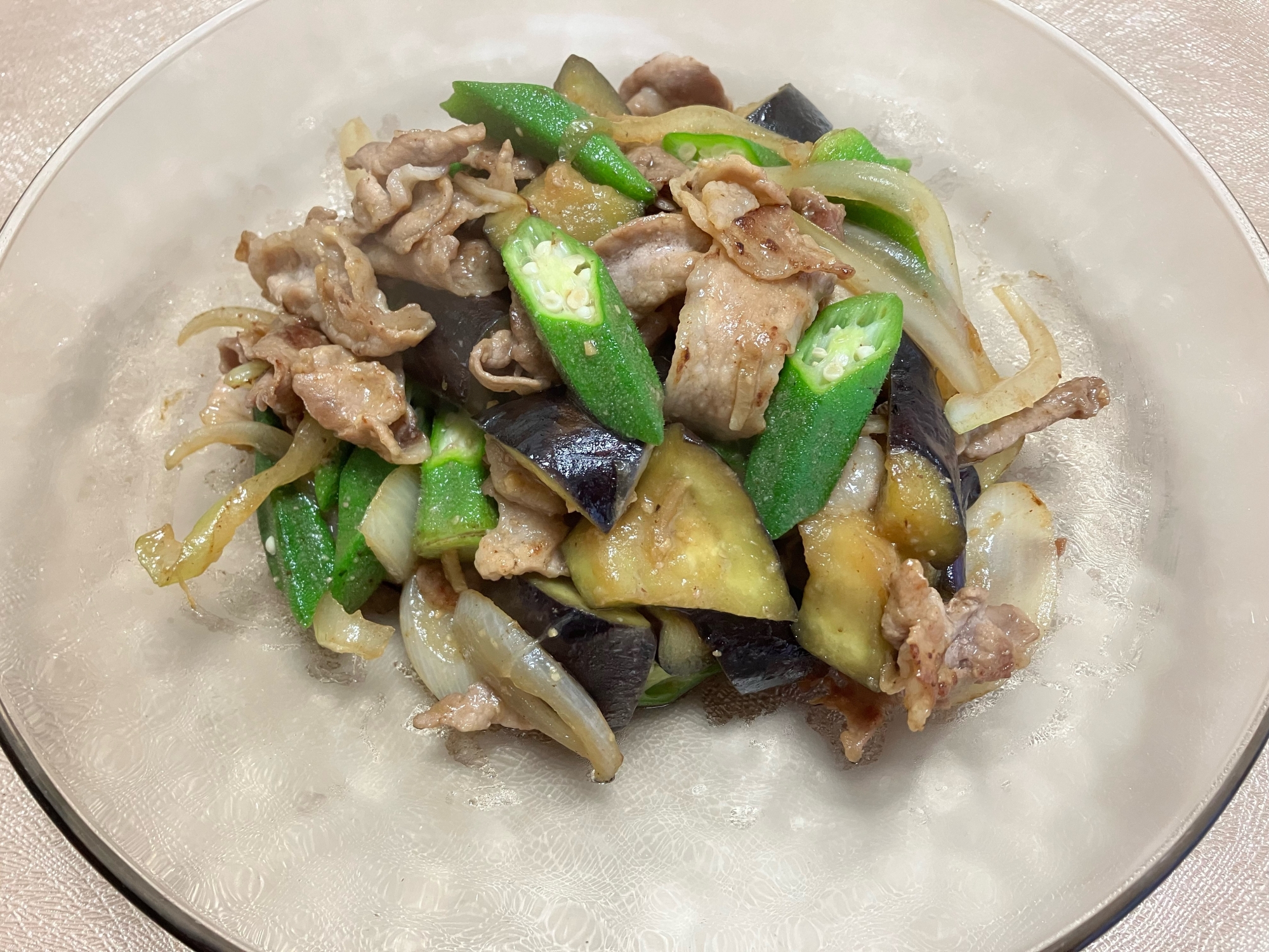 旬の夏野菜！⭐️オクラとナスの肉味噌炒め⭐️