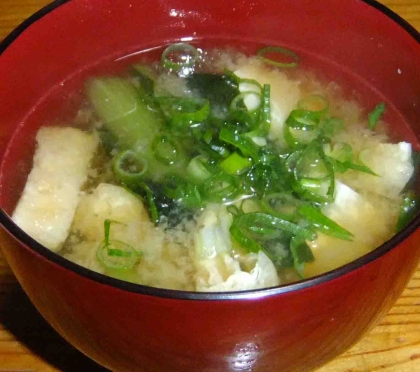 大根と葱　油揚げのお味噌汁