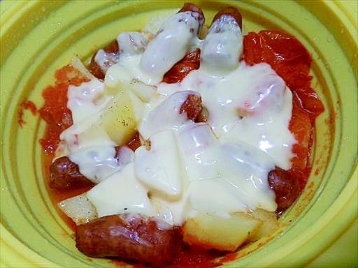 馬鈴薯トマトソーセージのシリコンスチーマ（チーズ味