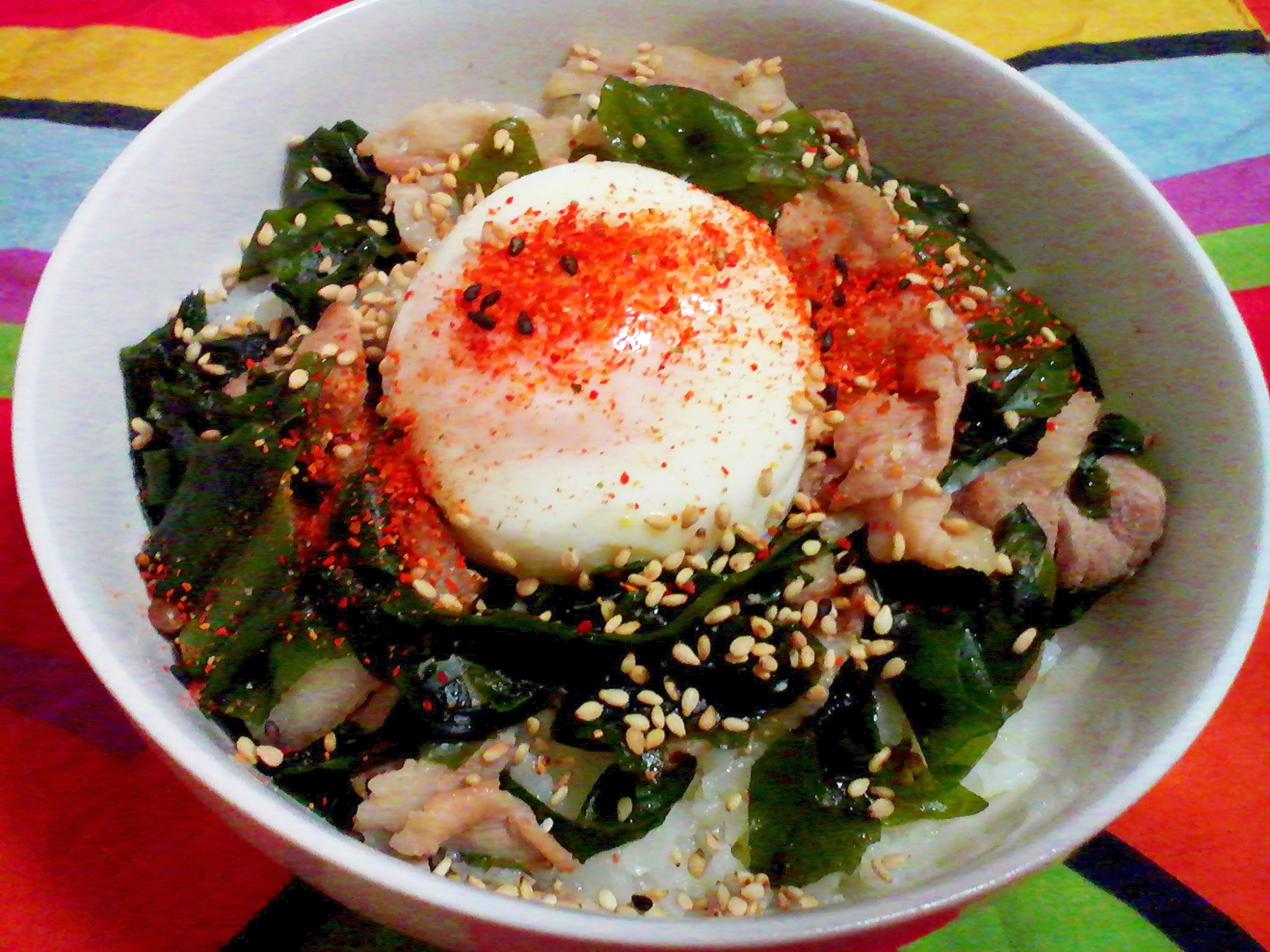 さっぱり★豚わかめ丼