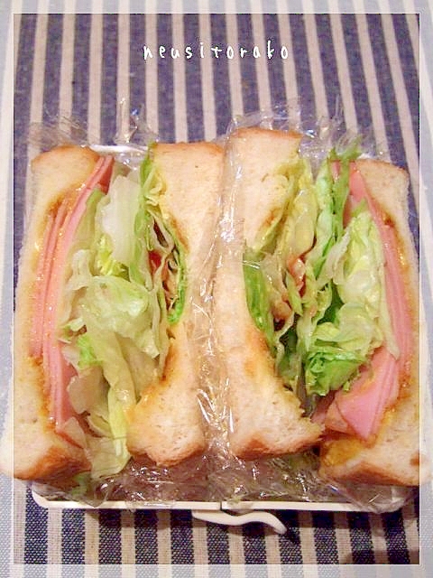 カレーマヨ♡ハムレタスのトーストサンド