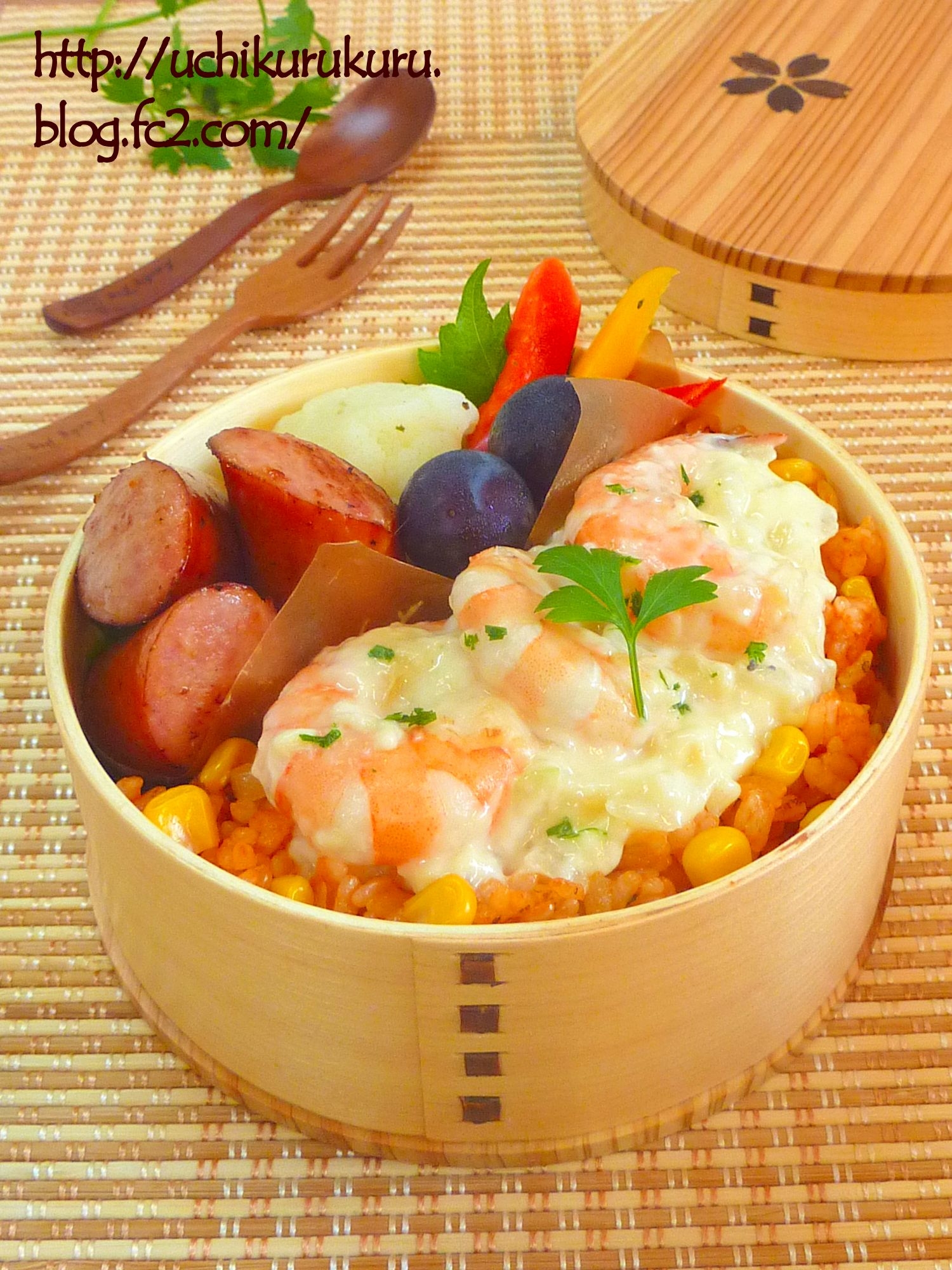 ケチャップライスで★海老ドリア お弁当に♪