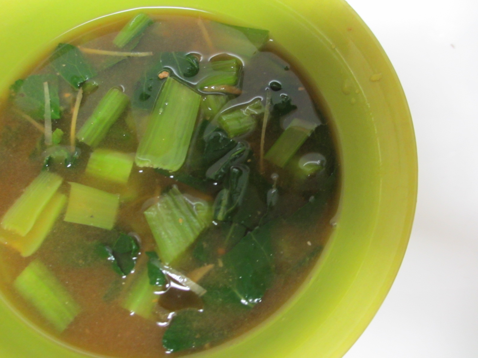小松菜と生姜の味噌スープ