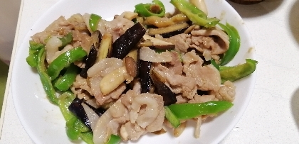 茄子とエリンギ豚肉の甘味噌炒め