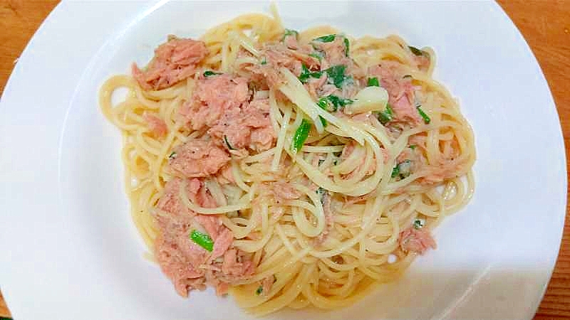 スパゲッティ/ツナ缶小ねぎ