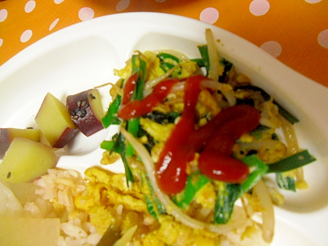 ニラ玉 もやし入り 子供にも 幼児食 レシピ 作り方 By ミスチバス 楽天レシピ