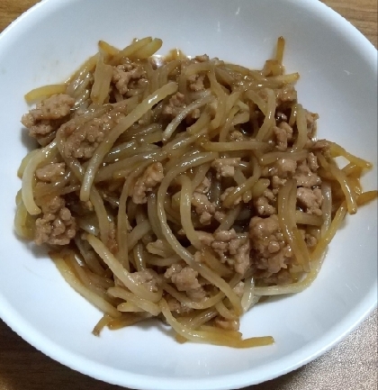 簡単♪もやしと豚ひき肉炒め