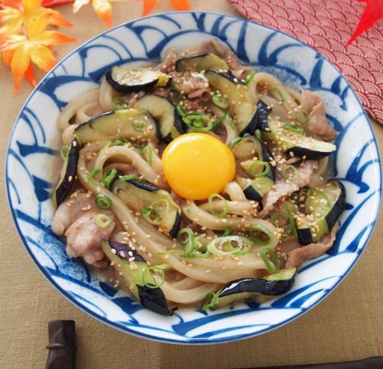 なすと豚肉のとろとろ煮うどん