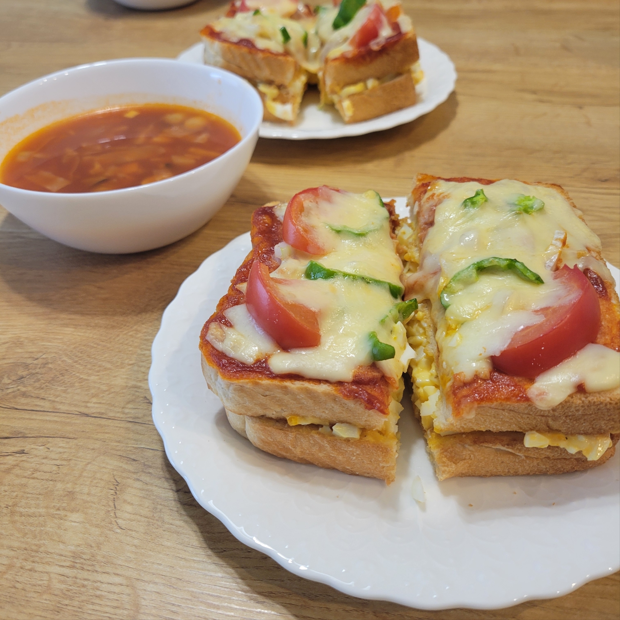 コメダ風★たっぷりたまごのピザトースト