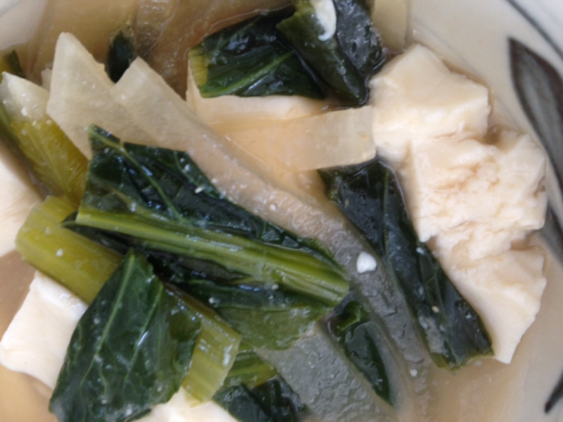大根と小松菜と豆腐の味噌煮