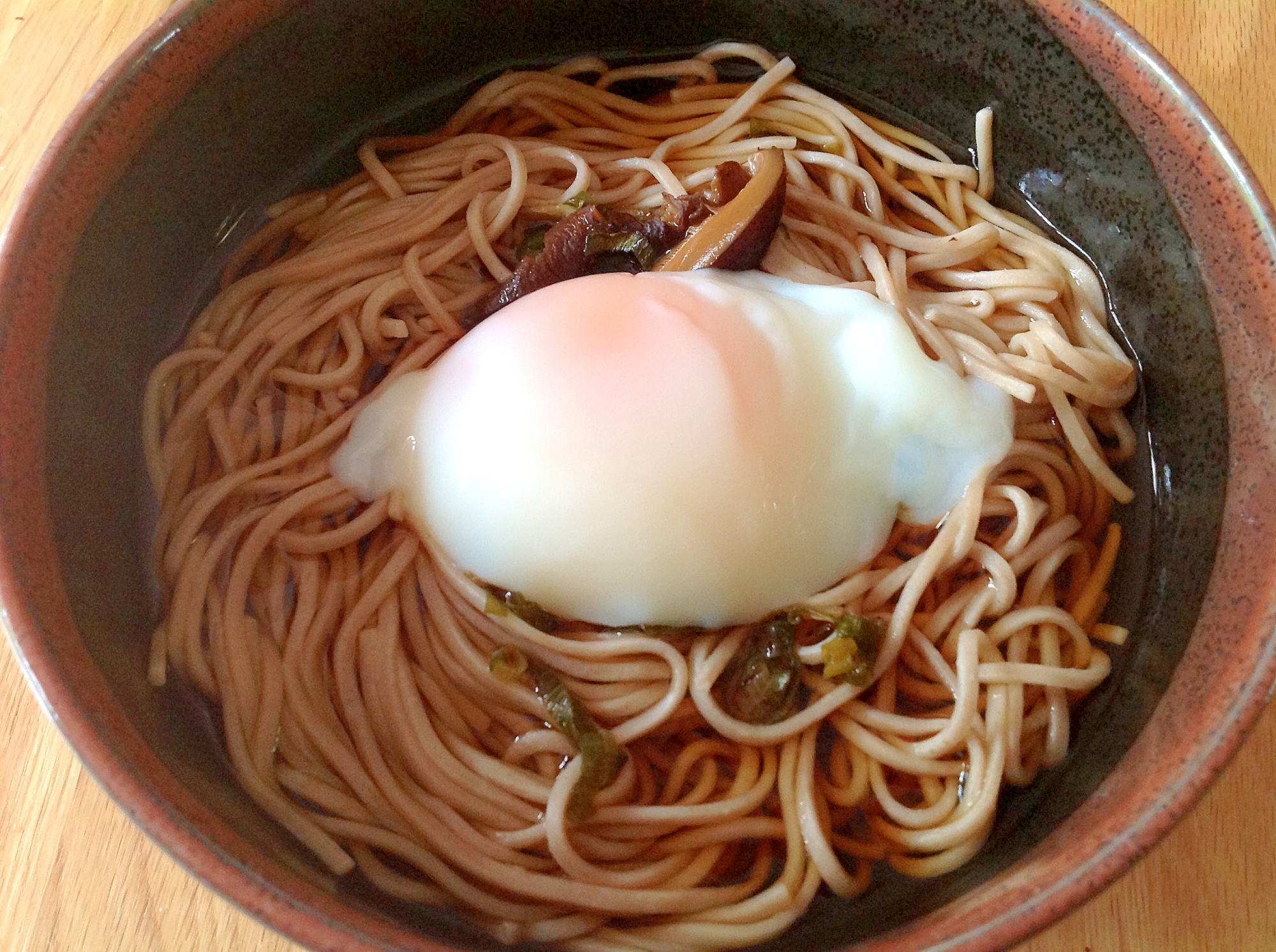 温泉卵で月見蕎麦