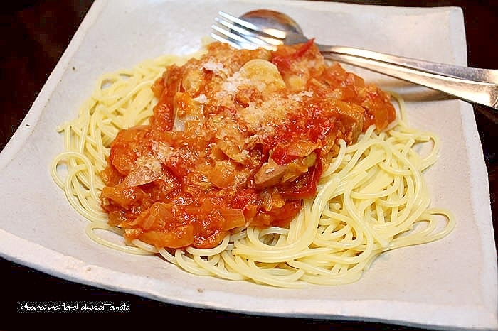 鶏肉と白菜のトマトソース