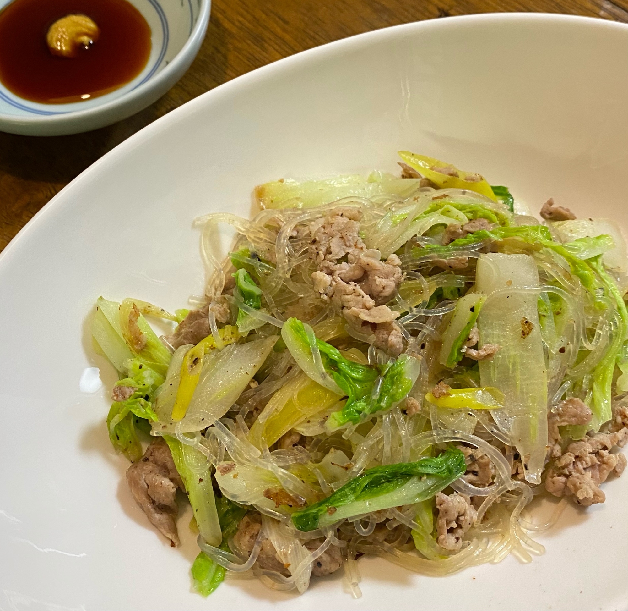 クセになる！豚肉、白菜、春雨の塩炒め【和食・主菜】