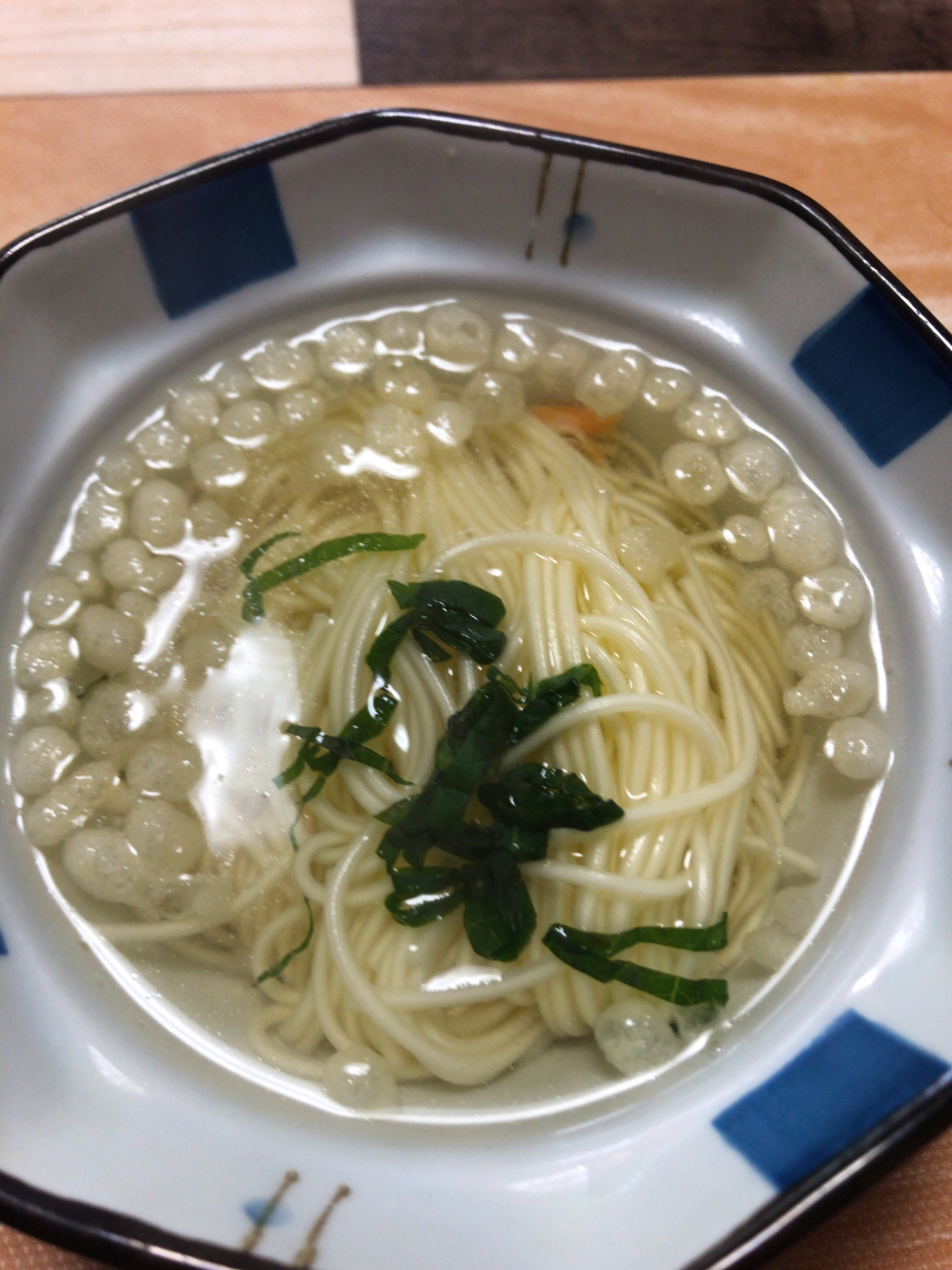 天かす大葉の白だしにゅうめん