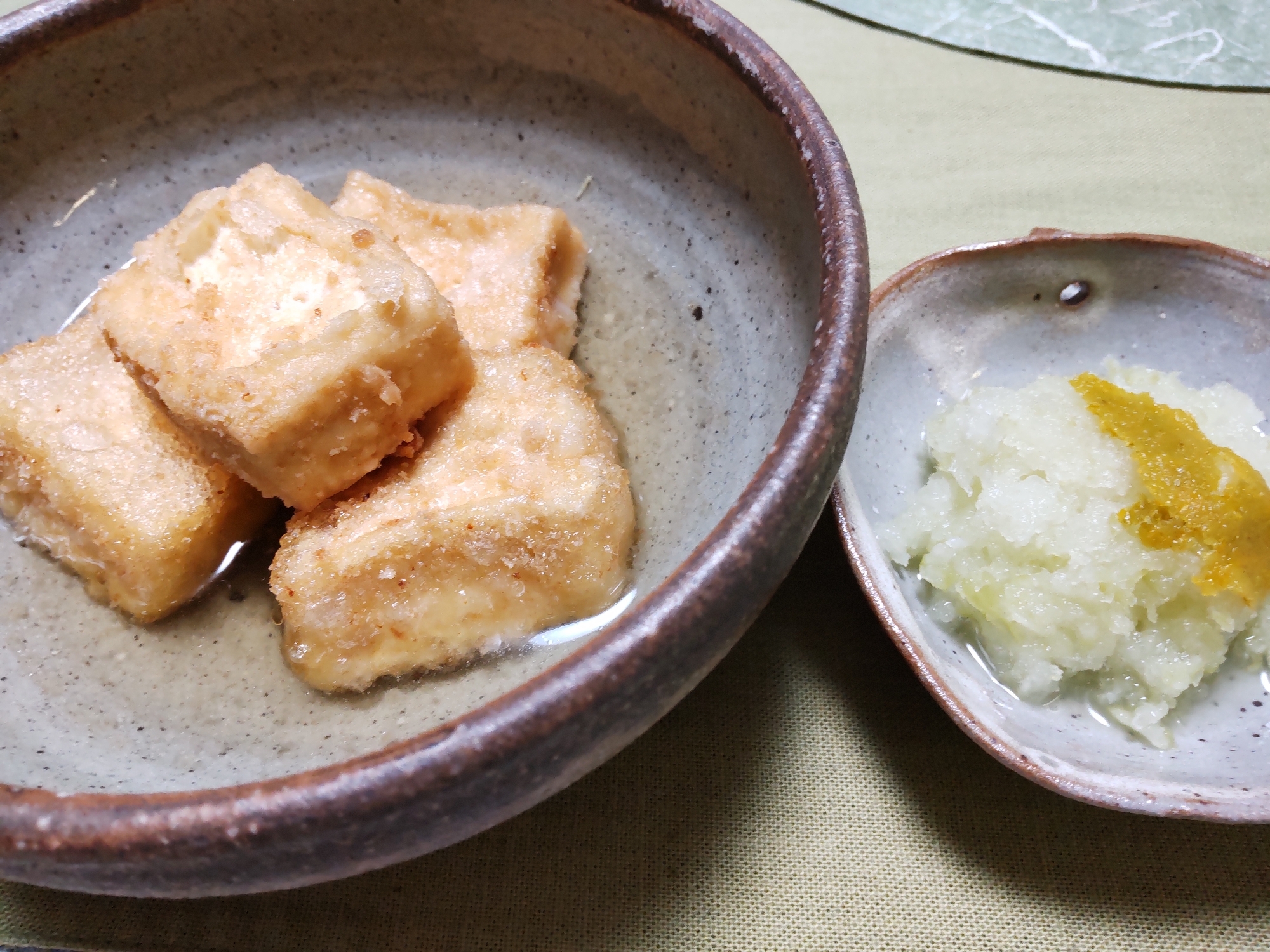 柚子胡椒で〜揚げ出し豆腐