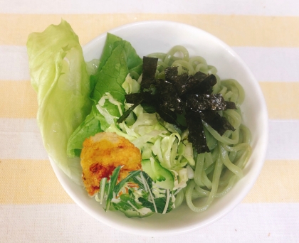 和風盛り合わせサラダ&天ぷら蕎麦セット