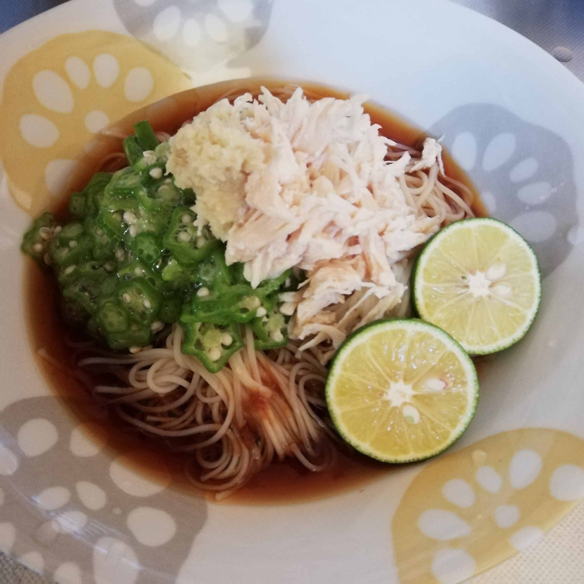 オクラとささみの すだちそうめん