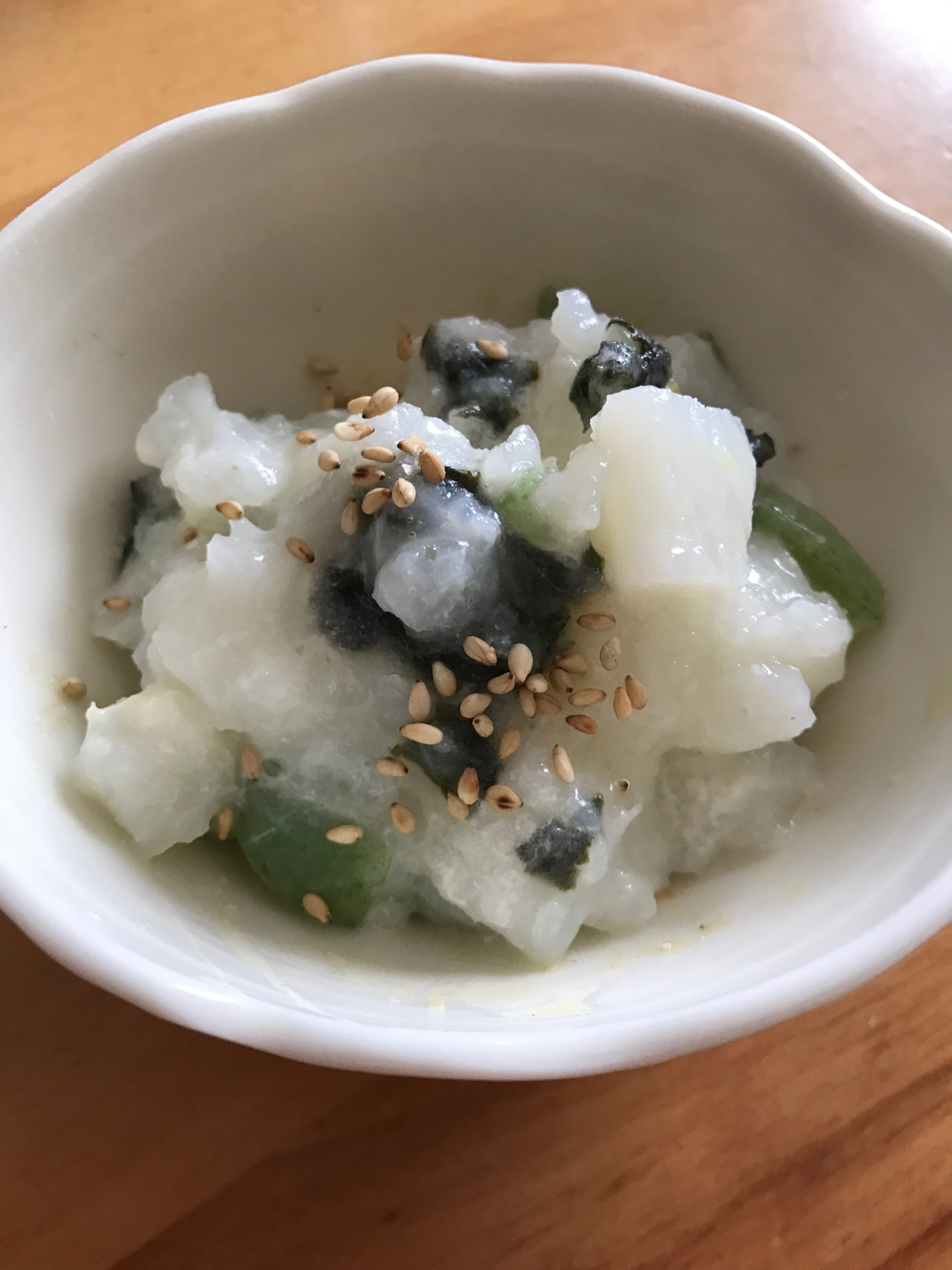 長芋で味付け海苔と刺身こんにゃくのポテサラ風 レシピ 作り方 By ボンド子 楽天レシピ