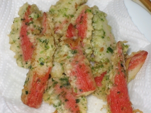 お弁当に彩りを!カニカマの磯辺揚げ♪