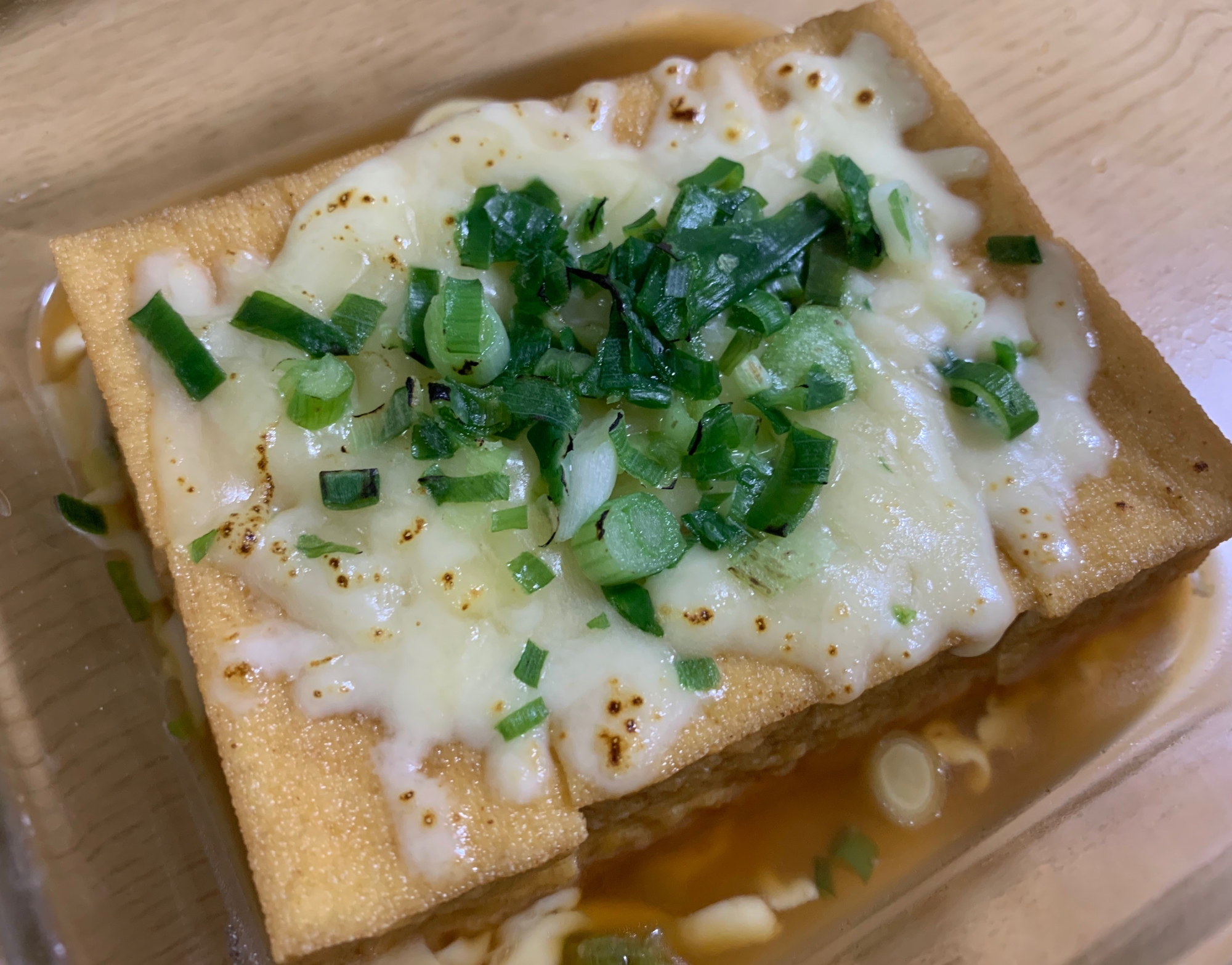 厚揚げの麺つゆチーズ焼き