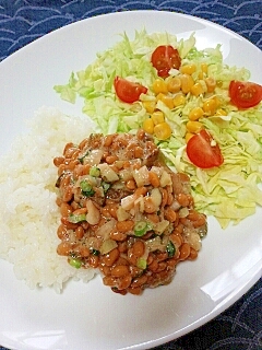 ダイエットに☆甘酢サラダ風納豆ご飯♪