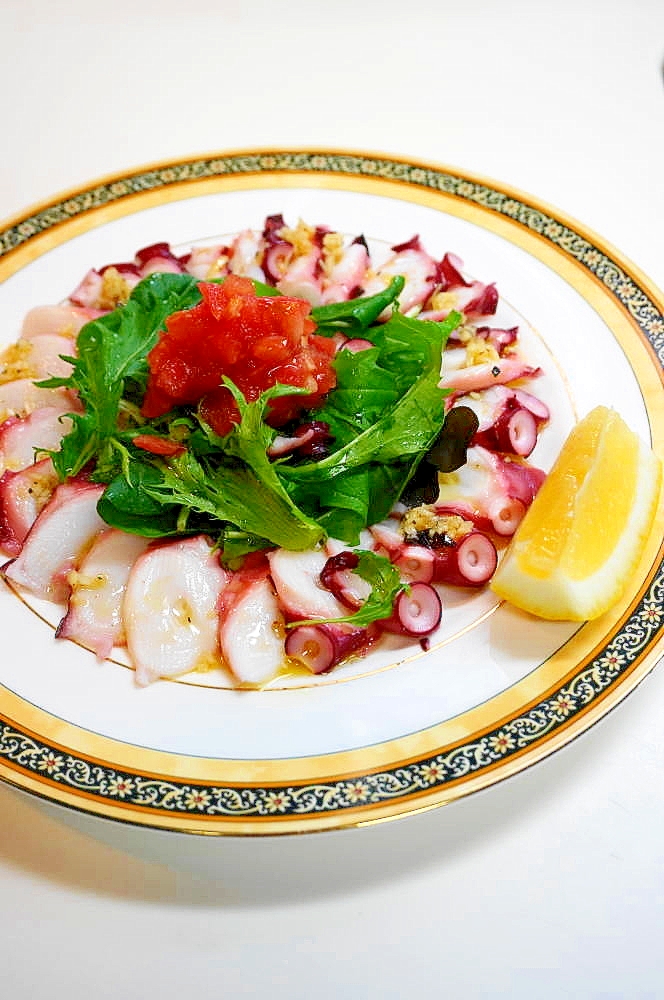 本格的ソースで 華やかな一皿 タコのカルパッチョ レシピ 作り方 By Oppeke22 楽天レシピ 本格的ソースで 華やかな一皿 タコのカルパッチョ レシピ 作り方 By Oppeke22 楽天レシピ