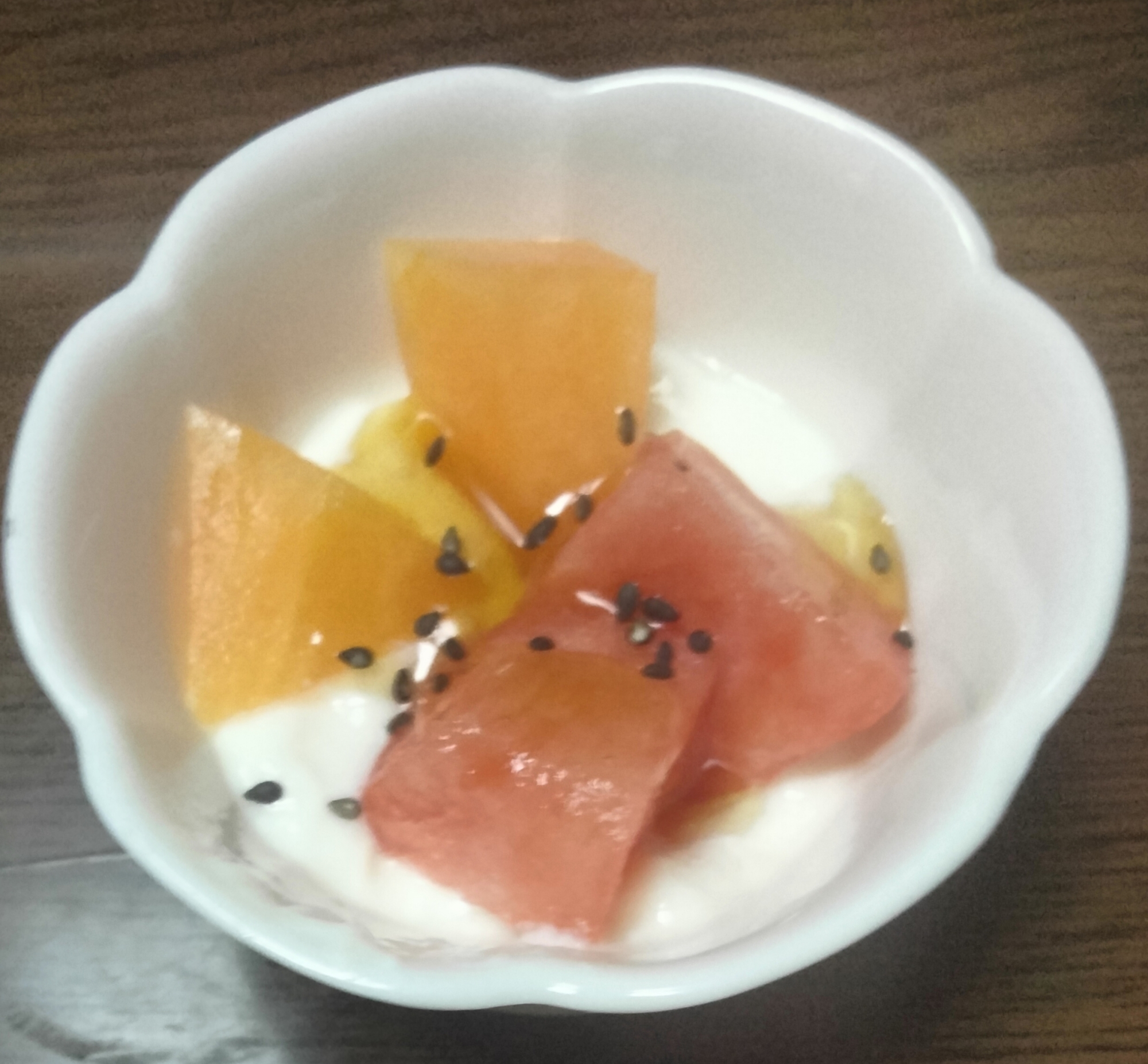 今日のヨーグルト♡スイカ&メロン