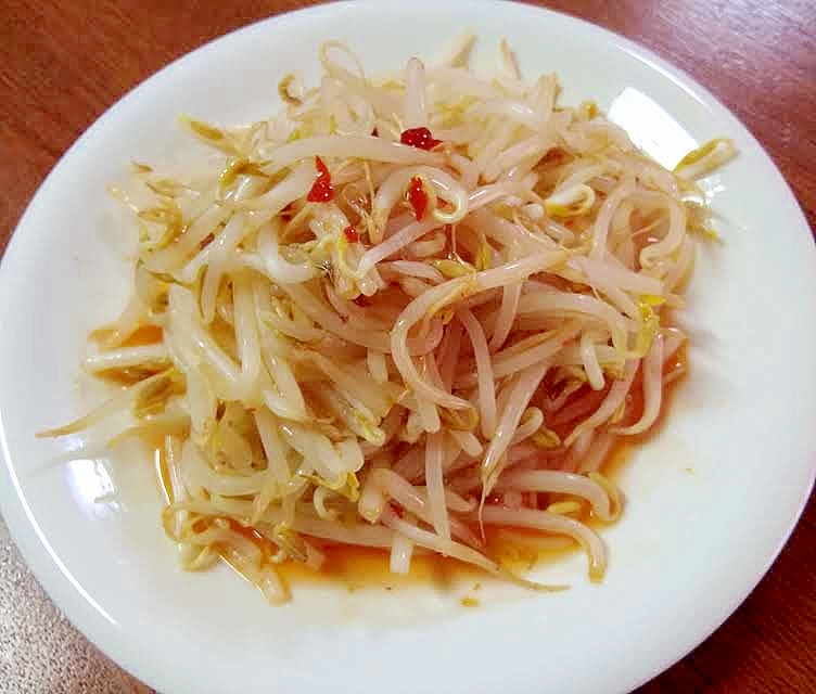 ●計量不要!スイートチリソースで「もやしナムル」●