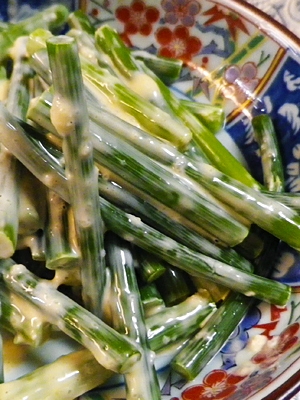 ニンニク芽 茎 のオイスターマヨあえ レシピ 作り方 By Leopoo 楽天レシピ